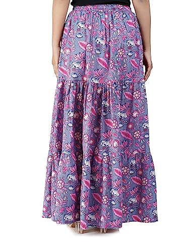 Image of Printed Cotton Women Wear Long Skirt Length 40 inch inch