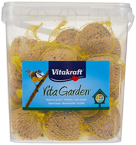 VITAKRAFT - Vita Garden - Seau de Boules de Graisse avec Filets pour Oiseaux du Jardin - Alimentation Complète Pour Oiseaux Toutes Saisons - 30 unités