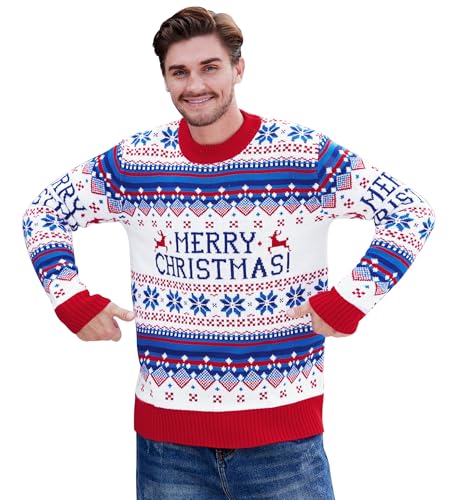 Arvilhill Men's Christmas Sweaters Holiday Funny Ugly Knitted Pullovers (S-3XL)