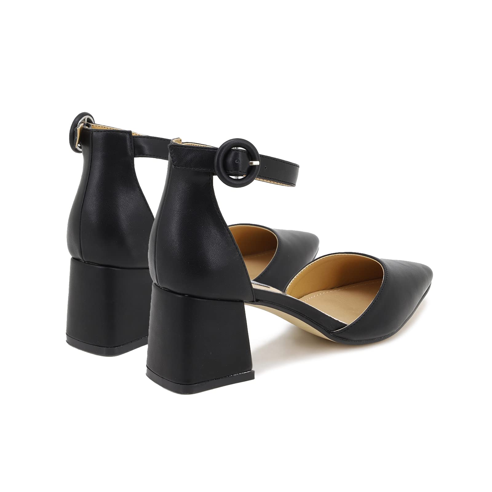 QUEEN HELENA Décolleté Scarpe con Tacco Medio Eleganti a Punta Chiusa con Cinturino Donna ZM9001