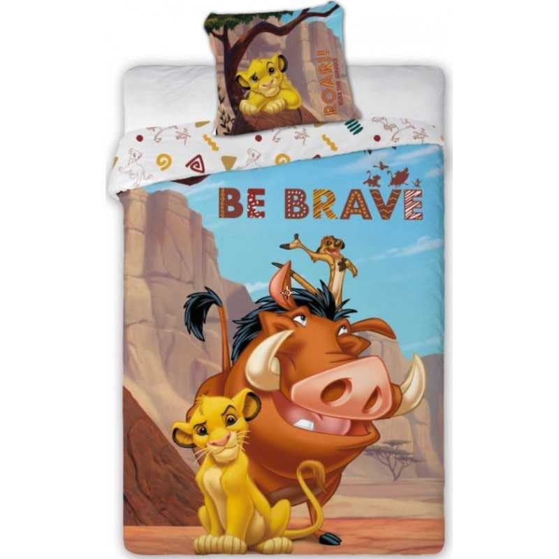 Juego de funda nórdica de Disney Rey León, 1 funda nórdica y 1 funda de almohada de 100% algodón (140 x 200 cm, juego de cama Le King Lion)