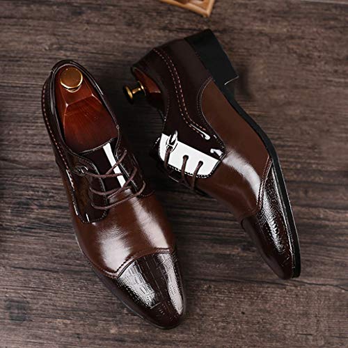 Mocasines marrones zapatos de cuero para hombres de vestir 5