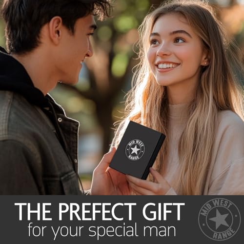 American Flag Front Pocket Wallet for Men – RFID Blocking Full Grain Leather Bifold with Magnetic Money Clip 9 Card Slots, Patriotic Gift, Slim Minimalist Western Wallet with “In God We Trust” Design2