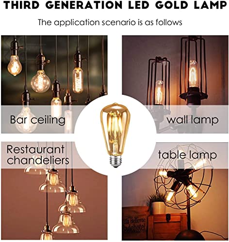 Ampoule Edison LED filament antique E27 en verre ambré style rétro élégant