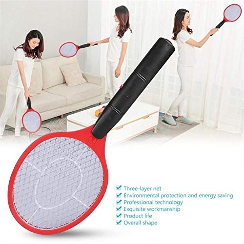 FLLOVE Inicio matamoscas matamoscas Mosquito del Asesino del Mosquito del Insecto Zapper Raqueta Insectos Asesino sin Cable de alimentación de la batería Mosquito Swatter Trampa (Color : Black)