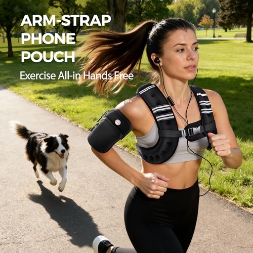 Image of PACEARTH Weighted Vest,6lb /8lb /10lb /12lb /16lb /20lb /25lb /30lb Weight Vest with Reflective Stripe, Body Weight Vests for Women, Men, Weight Loss Workout, Strength Training, Running, Walking, Jogging