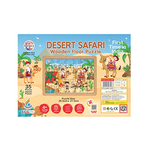 Image of Ratnas Wooden Floor Puzzle Desert 35 Pieces Jigsaw Puzzle Size 29.5 cm x 21.5 cm for Kids 3+ Years