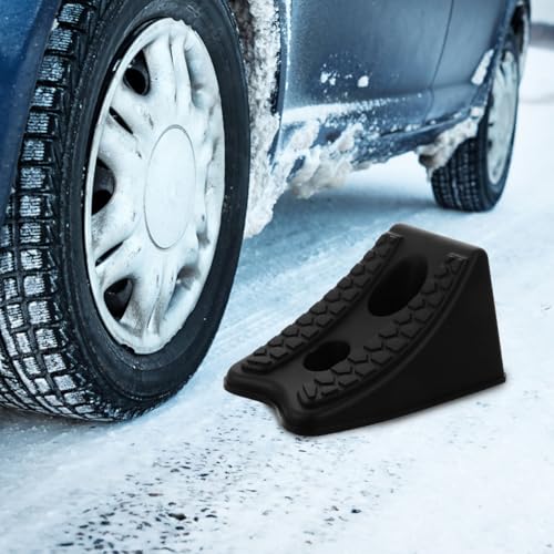 Image of CLISPEED Heavy Duty Wheel Chocks for Trailers - SUVs - ATVs and Campers Durable Tire Stop Blocks for Ideal Travel Trailers and RVs Set of 2