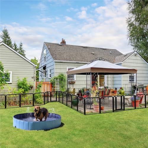 Image of Yaheetech 24in x 12ft Rustproof Foldable Metal Decorative Garden Fence
