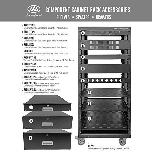 Axcessables 4U Locking Media Rack Storage Drawer | 45Lb Capacity | Compatible With 19-Inch Rack-Mount Server Racks And Av Equipment Cabinets. 15 Inch Deep Metal Network Rack Drawer.(Rkdrawer4U) #TOP6