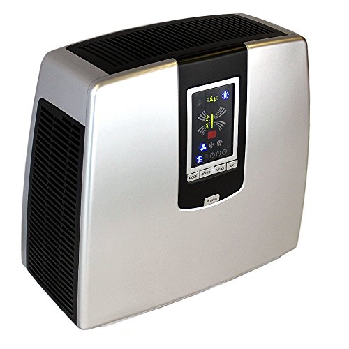 Baren Luftreiniger B- 757B HEPA H13 Aktivkohle Ozon Ionisator UVC- Licht Desinfektion Fotokatalysator Aroma bis max. 25m² Silber/ Schwarz-2