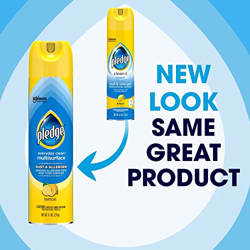 Image of Pledge Dust & Allergen Multisurface Cleaner, Aerosol Spray, Lemon Scent, 9.7oz