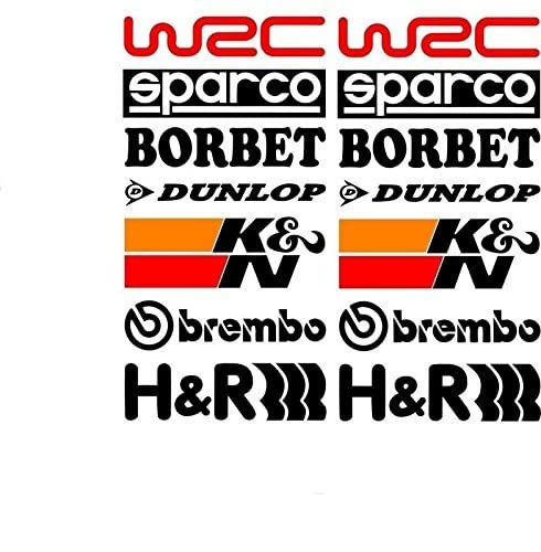 ARWY® (Pack of 2) 14Pcs Racing Sponsors Logo for Any Car Vinyl Decals car Sticker
