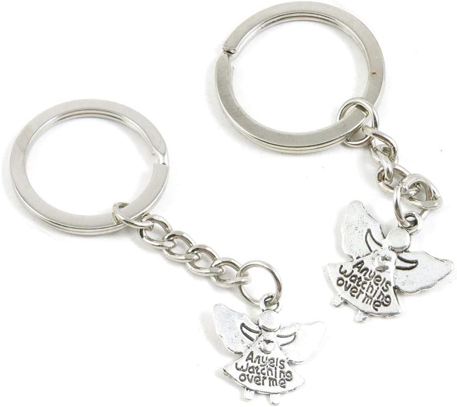 100 Pieces Keyring Keychain Wholesale Suppliers Jewelry Clasps N2OH1Y Angels Watching Over Me
