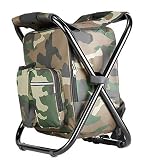 MiTho-Store Angelstuhl,Camouflage Hocker, Rucksack, Kühlbox, Campingstuhl, Wanderrucksack, Reisen, Outdoor, Isoliert, Klappstuhl