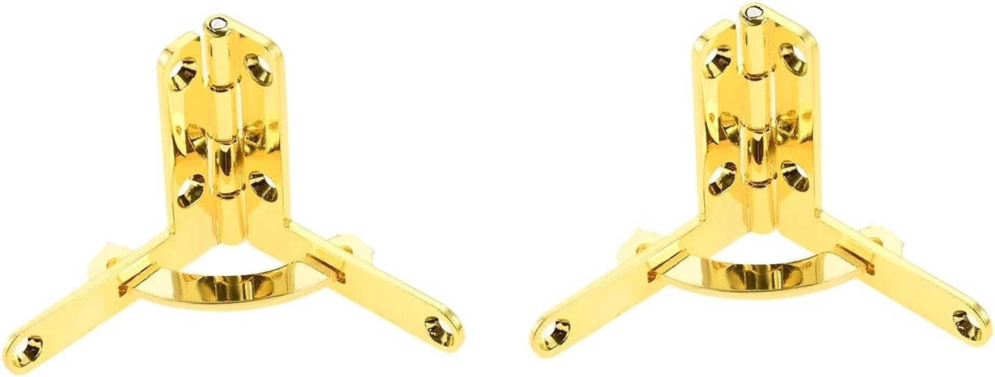 Gold/Silver 90 Degree Hinges Spring Support Hinge Frame Case Wooden Furniture Hardware 2Pcs ﻿(O)
