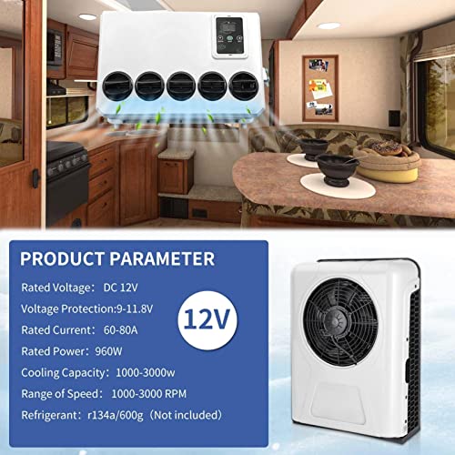 EAC1009.12.W Elektryczny klimatyzator kabiny ciężarowej 12 V DC do kampera, biały