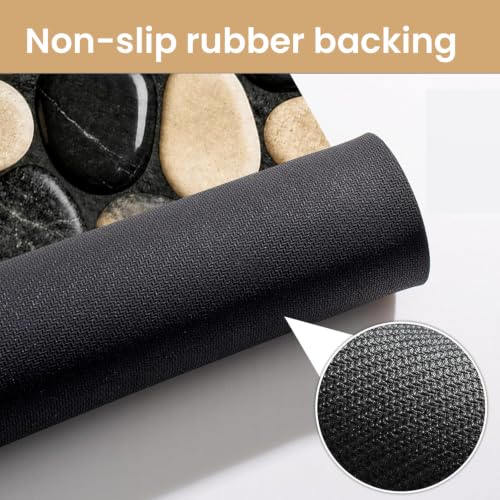 Image of MAXOSHINE PVC Bathroom Mats Anti Slip | Water Absorbent Bath Floor Mat | Quick Dry Anti Skid Bathroom Mats for Home | Door Mat for Wet Area 40x60 CM (Pebble Grey)