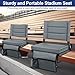 Maeytau Stadium Seats for Bleachers with Back Support, Portable Bleacher Seats with Thick Padded Cushion and Shoulder Strap, Wide Stadium Seat Chair Includes Hooks, Cup Holder and Side Pocket
