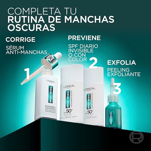 L'Oréal Paris Bright Reveal Serum Anti-manchas, Para Todo Tipo de Piel, Manchas Oscuras Reducidas, Con Niacinamida y Ácido Aminosulfónico, Formato XL - imagen 7