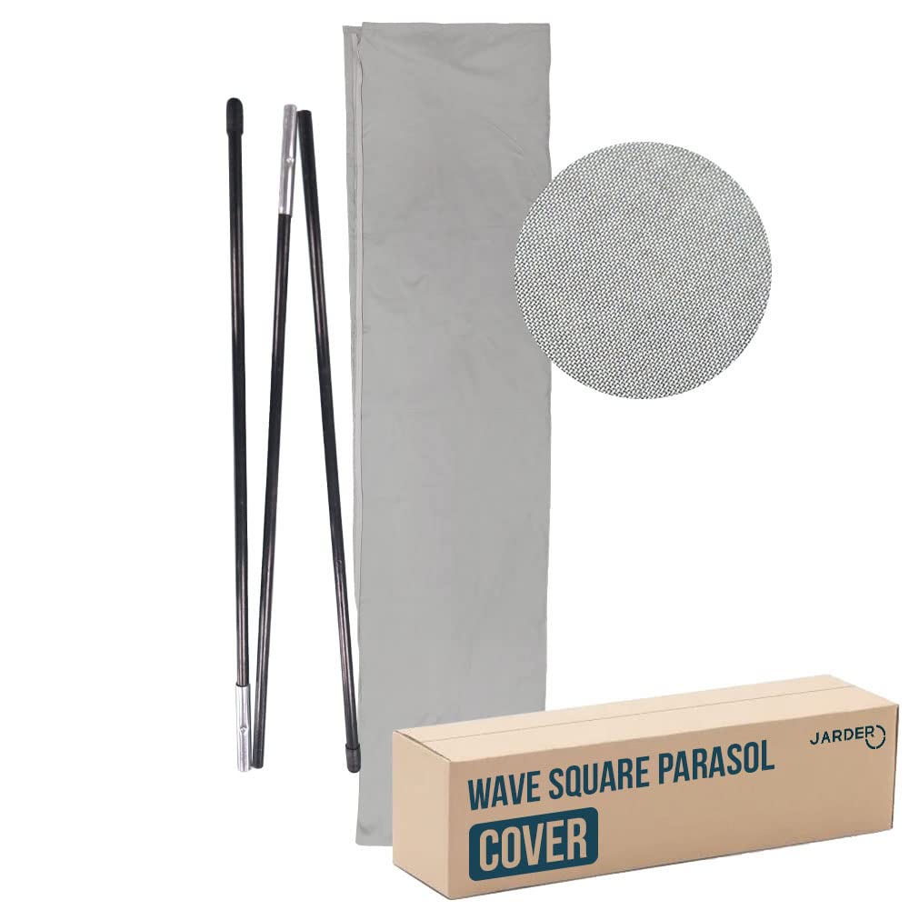 Jarder Wave Borde Square Garden Umbrella Parasol Cover, 100% Water Resistant