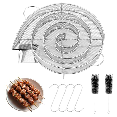 Set da 7 Pezzi Affumicatore Barbecue Portatile,Durevole,Generatore Fumo Freddo con Manico,Con 2 Spazzola, 4 Ganci,per griglie, affumicatori e forni per affumicatura, riutilizzabili
