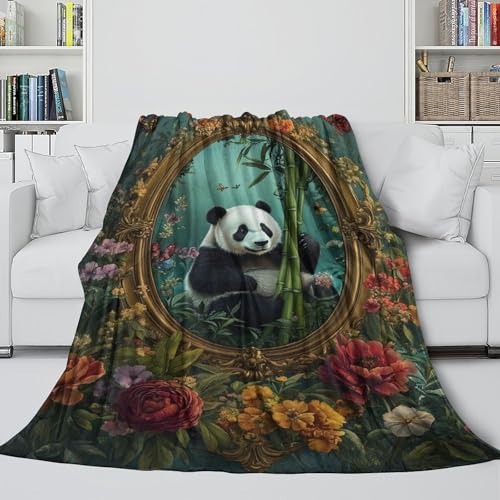 Couverture polaire panda en flanelle de lit chaude 100x130cm