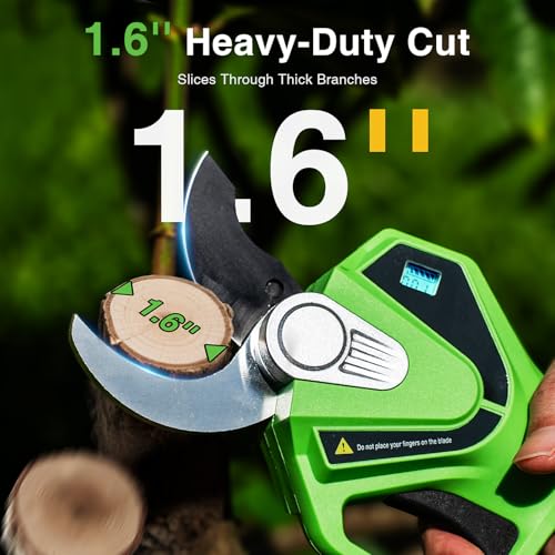TaskStar Electric Pruning Shears with Pole: 1.6" Cutting Diameter 2-in-1 Cordless Pole Pruner - 2 Pcs 4.0Ah Batteries, Brushless Motor, Extra SK5 Blade, Branches Cutter for Flower Tree Trimming by TaskStar - Image 3