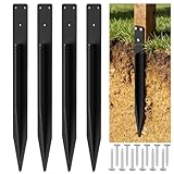 KHAMAL Einschlaghülse Bodenhülse 4er-Pack – Stabil Einschlagbodenhülse Einfach Zu Installieren für Schaukeln, Gartenzäune & Markisen auf jedem Untergrund (41x4 cm)