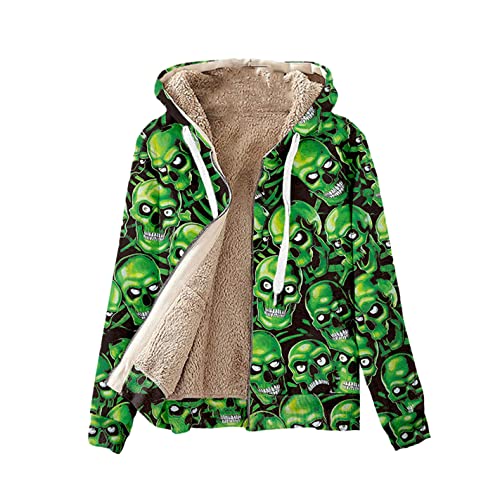 Sweat à capuche zippé 3D vert chaud et ample XXXXXL contre le froid hivernal