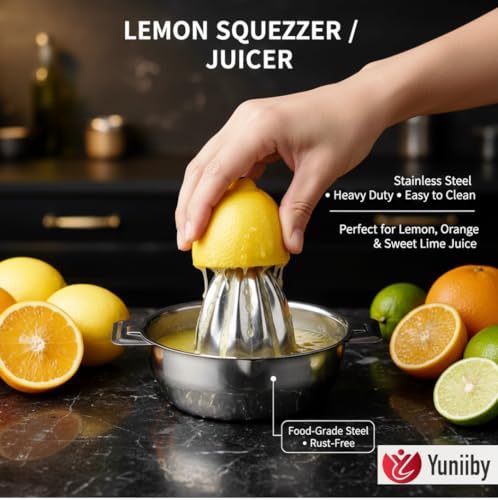 Image of HORNBILLS Stainless Steel Lemon /Mousambi Hand Squeezer for Citrus Orange Juicer Lemon Lime Fruit Kitchen Tool