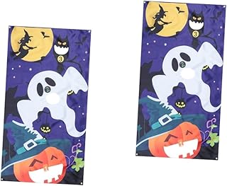 Didiseaon 2pcs Outdoor Play Set Outside Toy Outdoor Flag Bean Bag Throwing Game Outdoor Playsets Halloween Bean Bag Game Toss Halloween Throwing Banner Circus Troup Flags The Banner Sandbag