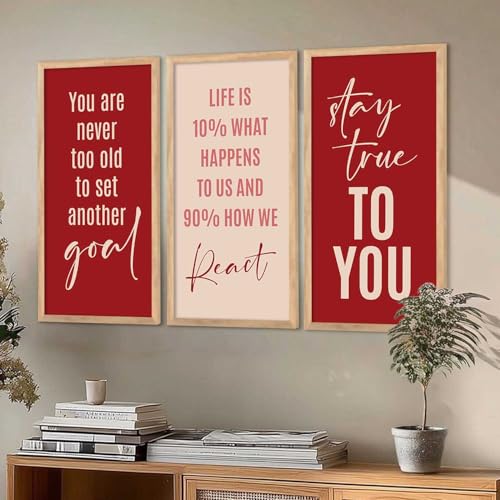 Image of kotart - Quotes Wall Decor Paintings | Quotes Wall Decor Poster With Frames | Wall Hanging Paintings For Office Living Room Bedroom | Motivational Quotes Poster With Frame Set of 3 (10x19 inch, F)