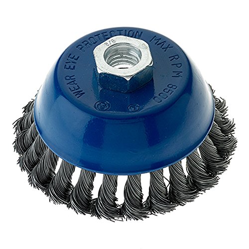 Image of Mercer Industries 189030B - 4 inch x 5 /8 inch-11 Knot Cup Brushes, .020 Carbon Steel Wire (10 pack)