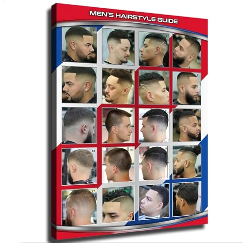 Barber Shop Modern Haircuts Design Men's Hairstyle Guide Poster Modern