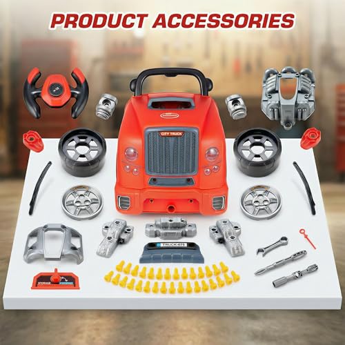 Interactive Truck Engine Toy with Removable Parts - Lights, Sounds, and Fun for Young Mechanics -Unleash their Creativity and Motor Skills with this Truck Engine Toy- Ideal Gift for 3-5-Year-Old Boys
