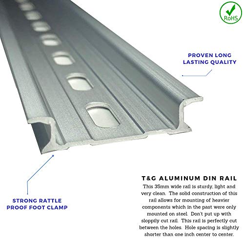 Image of T&G 10 Pieces DIN Rail Slotted Aluminum RoHS 8 inch Inches Long 35mm Wide 7.5mm High