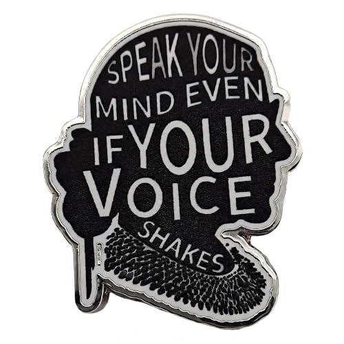 Ficsowy Inspirational Quote Enamel Pin, Speak Your Mind Even If Your Voice Shakes Lapel Badge...