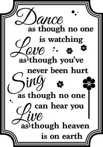 Newclew Dance, Love, Sing, Live Like Heaven on Earth Vinyl Wall Art Poetry Quotes Decor Decal Sticker