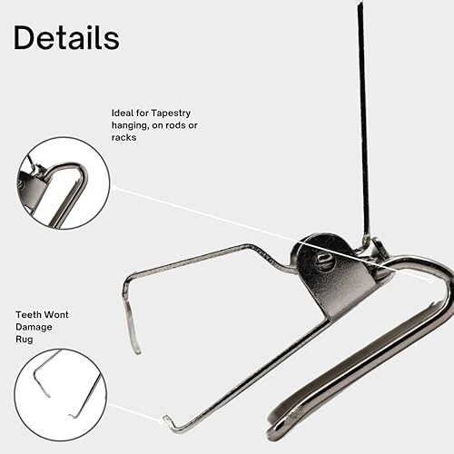 Miniatura 2 de Clips para colgar alfombras de tapiz (20 unidades), Cromado