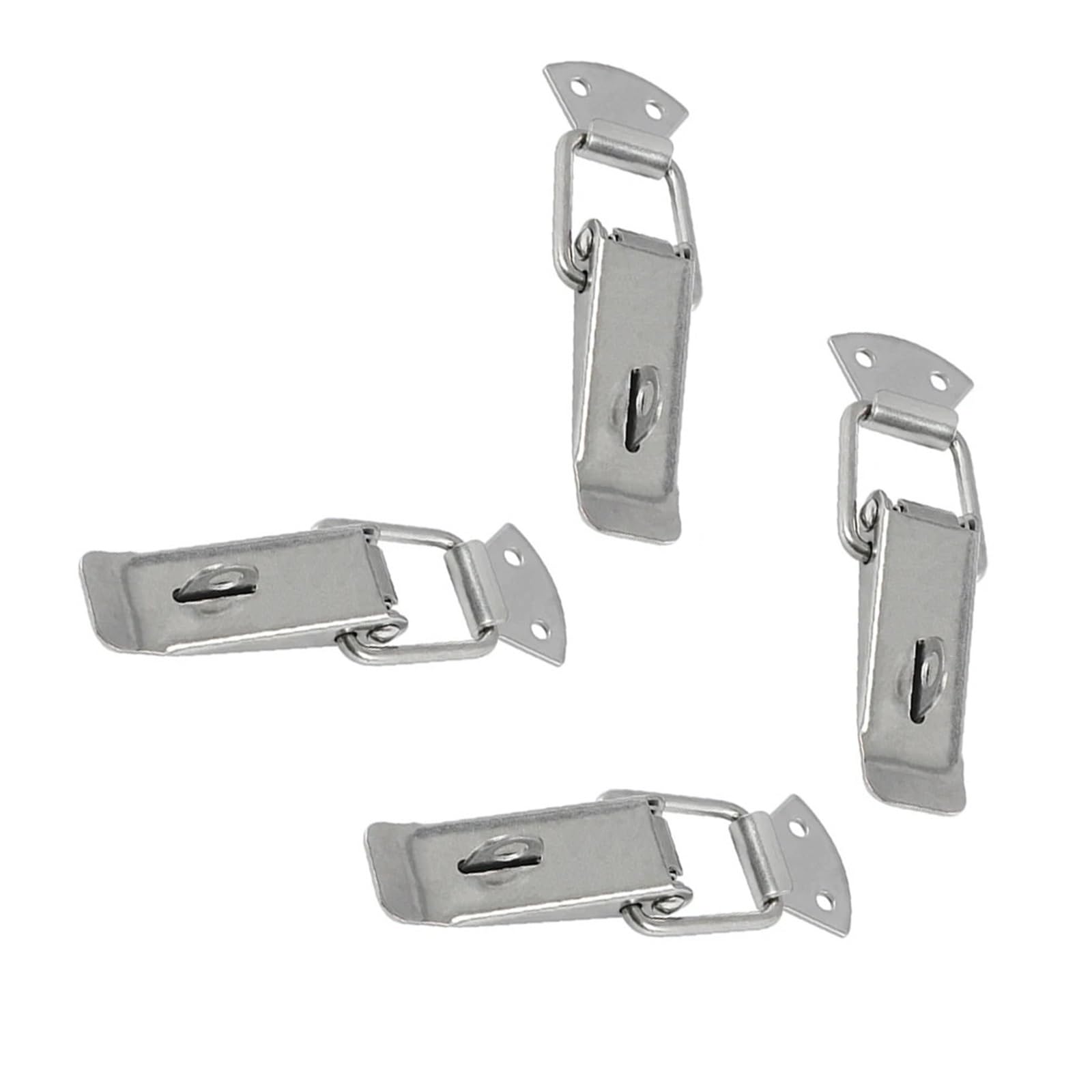 6 Pcs Spring Buckle Lock Clasp Hasp Latch Bolt 304 Stainless Steel Plate Buckles for Cabinet