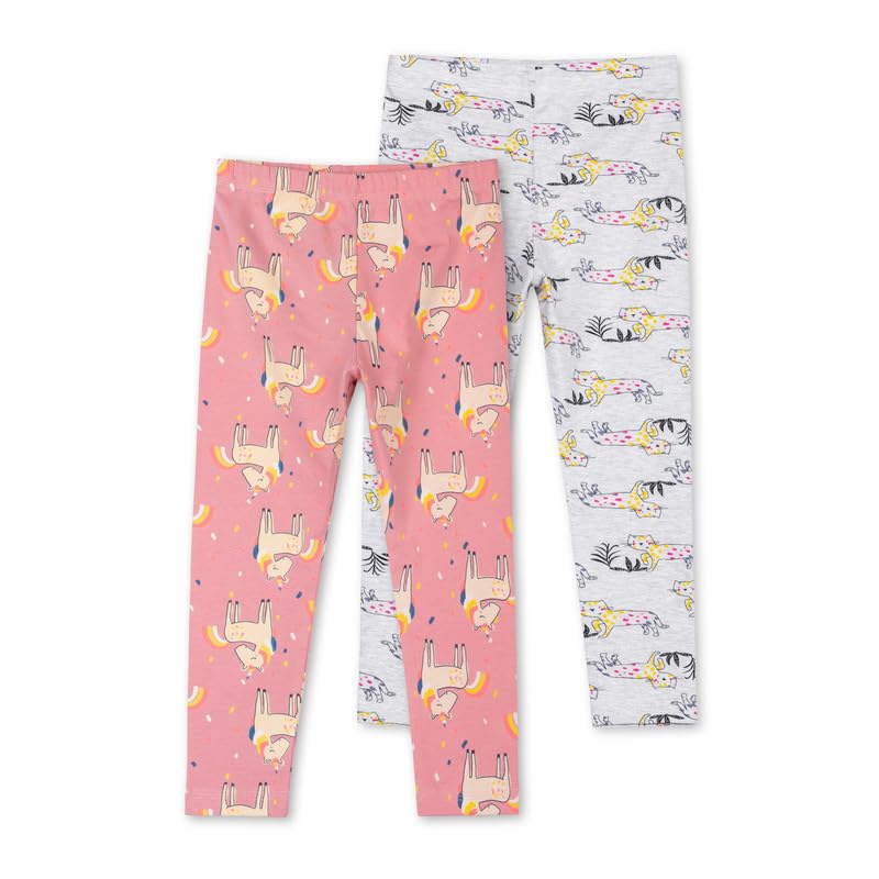 Image of ARIEL Cotton Printed Non-Transparent Regular Fit Ankle Length Leggings for Girls