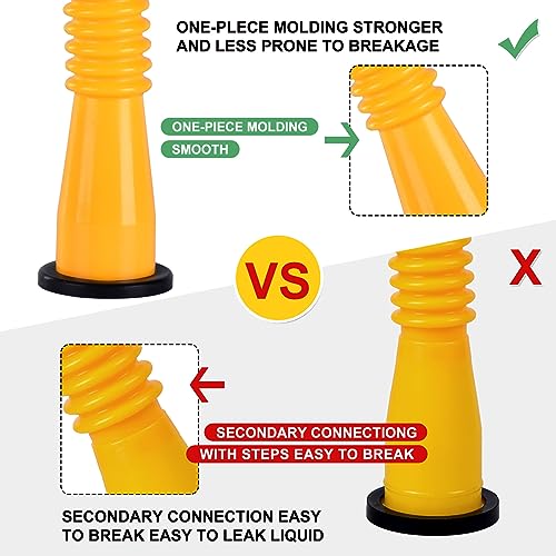 Image of Gas Can Spout Replacement Extra Long, Our gas can nozzle is 11.2in long, (3 in longer than standard nozzles) Gas can nozzle (2 Pack-Yellow) for 1 /2 /5 /10 gal oil cans. Replacement gas can spout
