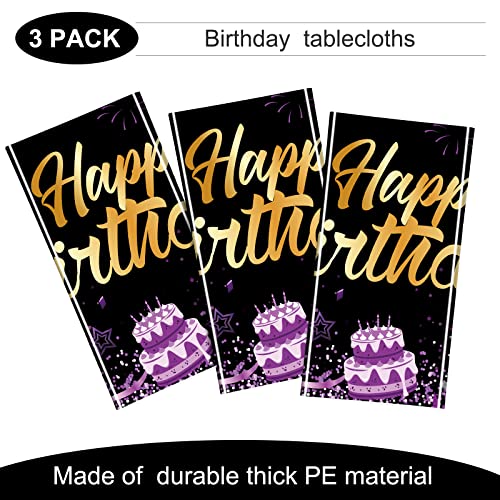 Breling AI-BRELING-889 3 Pack Birthday Party Supplies Confetti Sprinkles Happy Birthday Tablecloths Starry Table Covers For Kids Adults Birthday Party Decorations thumb #2