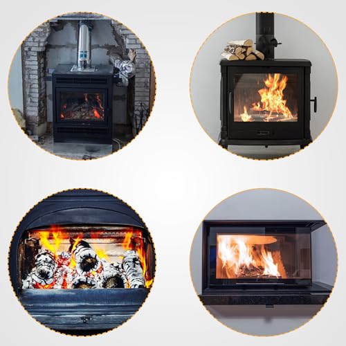 Dichtungsseil Kamin, 2,5m x 8mm Holz Kaminofen Türdichtung mit 4 Dichtungsbändern für Seilende, Fiberglas Dichtung Ofentür Dichtungsseil für Kamine Holzofentüren