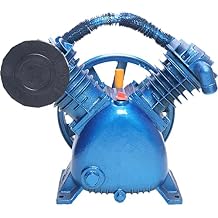 5.5Hp 175PSI V-Type Twin Cylinder Air Compressor Pump Replacement,Blue Twin Cylinder Air Compressor Pump Motor Head, Double Stage Piston Style Lubrication Pump,800Rpm