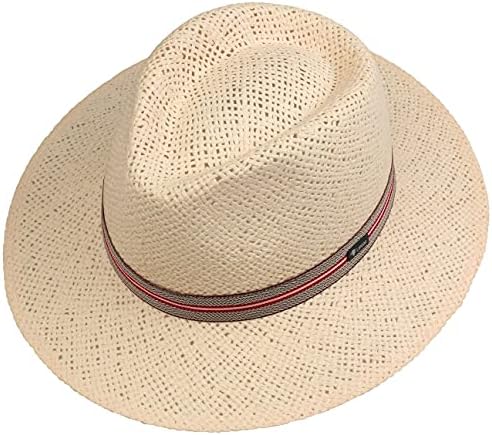 Stetson Cappello Di Paglia Tavello Traveller - Unisex - Protezione UV - Tesa 6 Cm - Per Spiaggia E Estate