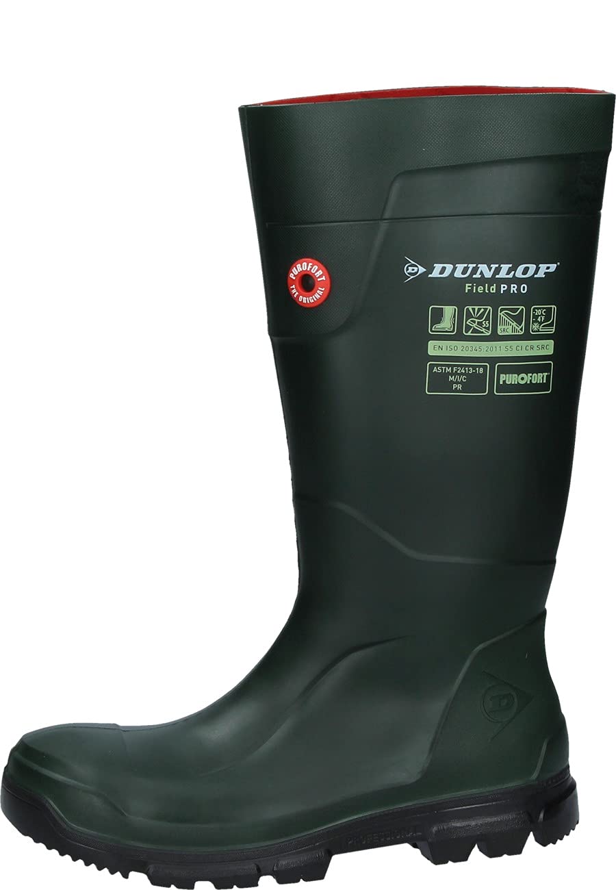 DUNLOPFieldpro Full Safety Mens Wellies Green 9 UK