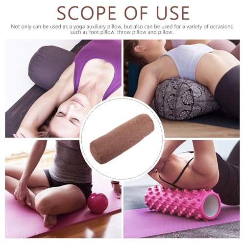 Almohada cilíndrica de yoga LOPUNER cojín de algodón y lino para ejercicios en casa 3