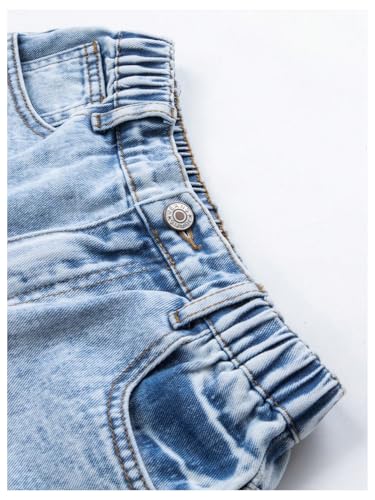 GORGLITTER Girl's Cute Heart Print Wide Leg Jeans Zipper Baggy Denim Pants with Pockets for Teen4